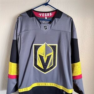 Adidas Gray and Red Vegas NHL Jersey